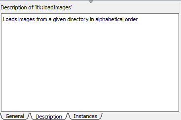 Tab displaying item descriptions