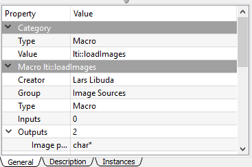 Tab for general item information
